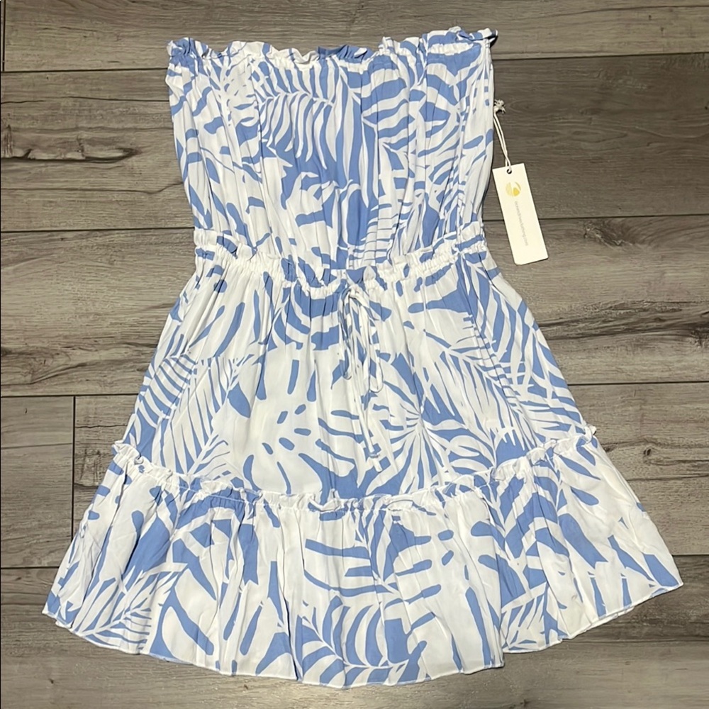 Blue Island Printed Tube Dress